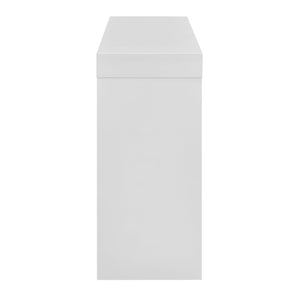 EuroStyle Donald High-Gloss Lacquered Console Table with Flush Drawer for Entryway or Living Room White 90346WHT