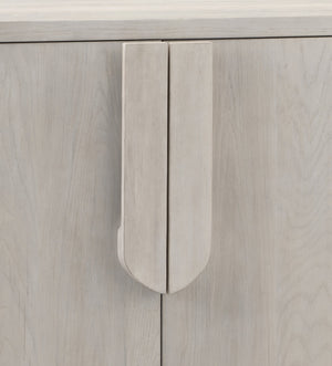 Basset Mirror Karina Server - Chic Modern Design With Washed Blonde Oak Finish, Adjustable Shelves & Media Storage Gray Rubberwood Solids,White Oak Veneer 9035-dr-576