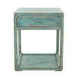 Lilys Peking Side Table One Drawer Weathered Soft  Aqua Wash 90350600