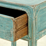 Lilys Peking Side Table One Drawer Weathered Soft  Aqua Wash 90350600