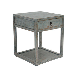 Lilys Peking Side Table One Drawer Weathered Soft  Aqua Wash 90350600