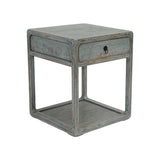 Lilys Peking Side Table One Drawer Weathered Soft  Aqua Wash 90350600