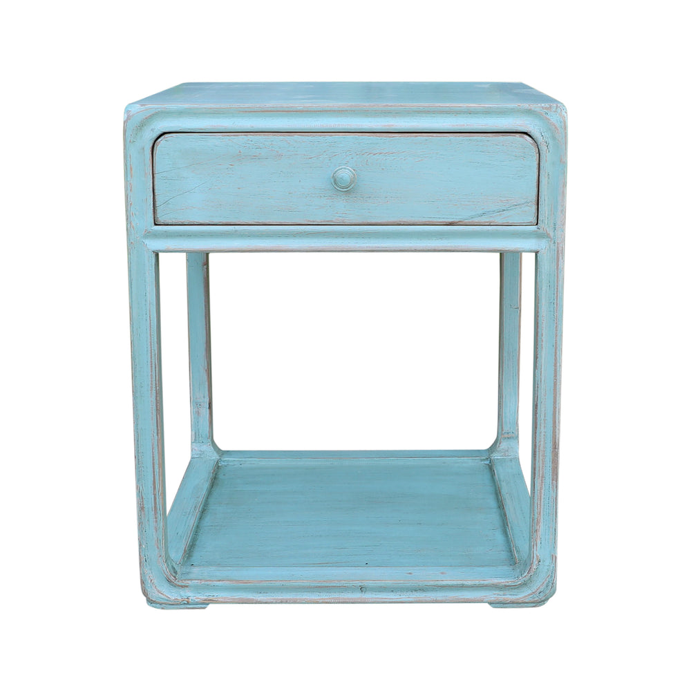 Lilys Peking Side Table One Drawer Weathered Turquoise 9035-TQ