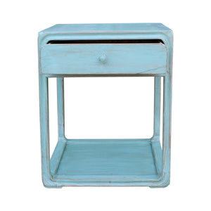 Lilys Peking Side Table One Drawer Weathered Turquoise 9035-TQ