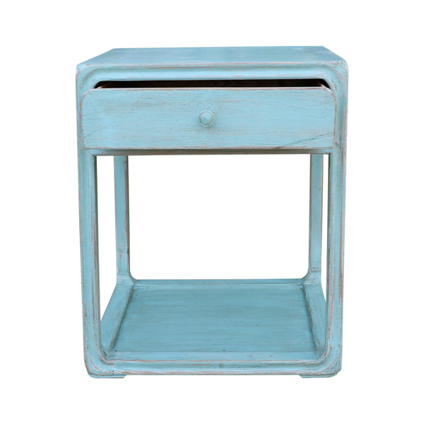 Lilys Peking Side Table One Drawer Weathered Turquoise 9035-TQ