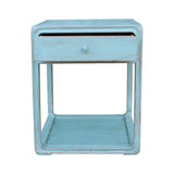 Lilys Peking Side Table One Drawer Weathered Turquoise 9035-TQ