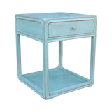 Lilys Peking Side Table One Drawer Weathered Turquoise 9035-TQ