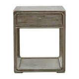 Lilys Reclaimed Wood Peking Side Table One Drawer Weathered White Wash 90350110