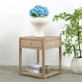 Lilys Reclaimed Wood Peking Side Table One Drawer Weathered White Wash 90350110