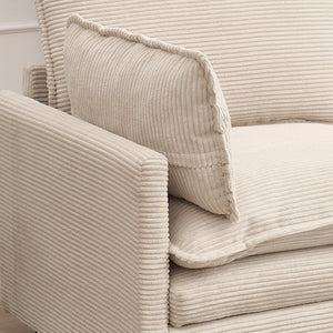 English Elm Oversized Modular U-Shaped Velvet Sofa: Luxurious 4-Seat Couch With Ottomans & Pillows W2705S00022-GIGA