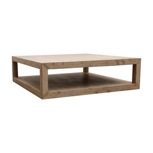Lilys Peking Grand Framed Square Coffee Table Weathered White Wash 9036-W