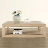 Lilys Peking Grand Framed Square Coffee Table Weathered White Wash 9036-W