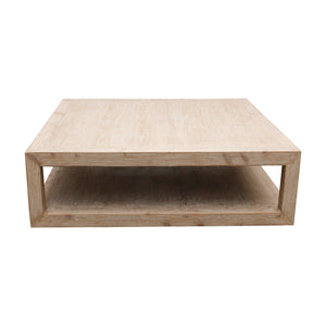 Lilys Peking Grand Framed Square Coffee Table Weathered White Wash 9036-W