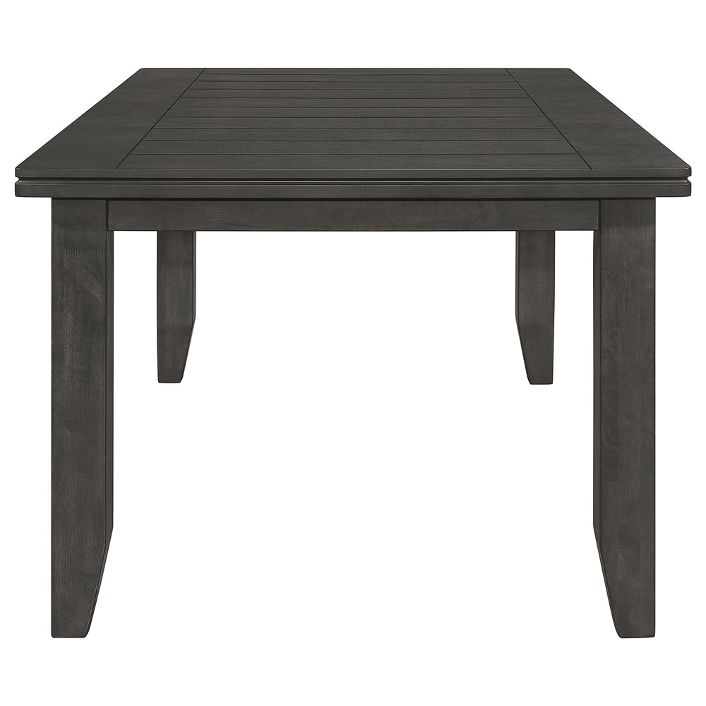 English Elm Dexter Dark Grey Rectangular Plank Top Dining Table - Farmhouse Meets Modern, Solid Hardwood, 66" L B062P358206