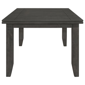 English Elm Dexter Dark Grey Rectangular Plank Top Dining Table - Farmhouse Meets Modern, Solid Hardwood, 66" L B062P358206
