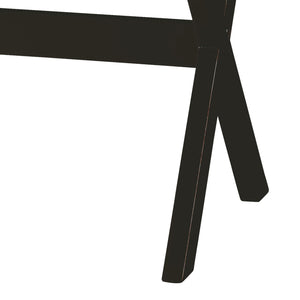 English Elm Black Rustic 1-Drawer End Table with Metal-Corner Wood Top, X-Base Stability, Versatile Accent Piece B062P181373