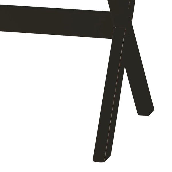 English Elm Black Rustic 1-Drawer End Table with Metal-Corner Wood Top, X-Base Stability, Versatile Accent Piece B062P181373