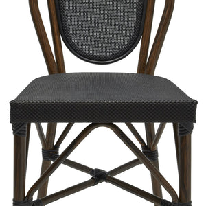 Eurostyle Erlend Stylish Outdoor Bar Stool – Weather-resistant Black Textilene Mesh With Durable Brown Frame Brown Aluminum 90391-blk