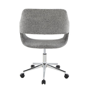 English Elm Margarite Modern Task Chair: Grey Fabric With Chrome Accents, Ergonomic Support For Home Offices B202P223908
