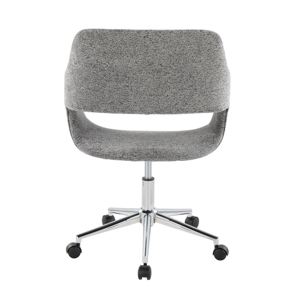 English Elm Margarite Modern Task Chair: Grey Fabric With Chrome Accents, Ergonomic Support For Home Offices B202P223908