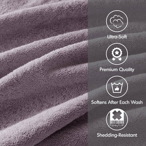 JLA Home Madison Park Signature - Ultra-Soft 100% Cotton Towels with 800 GSM Plush Pile, Antimicrobial Finish and Oeko-Tex Safety Light Purple MPS73-469