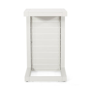 English Elm Christopher Knight Home® - CAPE C-shaped Aluminum Outdoor Side Table for Patio & Poolside — Lightweight, Weather-Resistant Design White 59990.00WHI