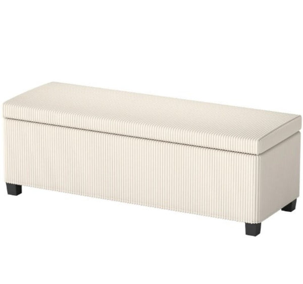 English Elm Spascious Corduroy Storage Bench with Hidden Compartment for Bedroom or Entryway T3971P431243
