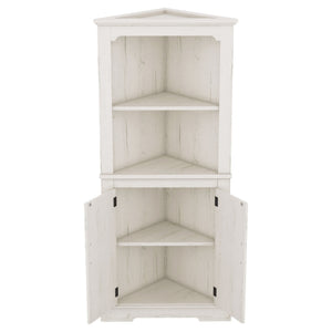 English Elm Tall Corner Cabinet Wood Grain Beige - Tall 69.3" Storage Tower with Doors, Shelves & Space-Saving Design W1580P257486