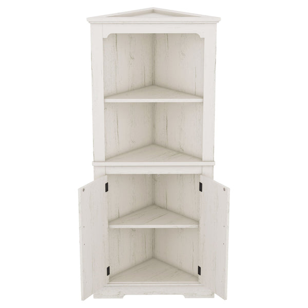 English Elm Tall Corner Cabinet Wood Grain Beige - Tall 69.3" Storage Tower with Doors, Shelves & Space-Saving Design W1580P257486