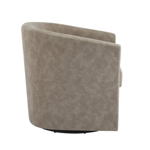 English Elm Christopher Knight Home® - Wilmore Faux Leather Swivel Barrel Chair with 360° Rotation, Tub Design, Gold-Accent Finish, No Assembly Required Apricot 32 L x 30.75 W x 29 H N776P246091I