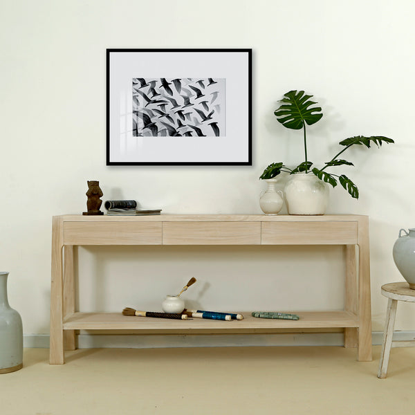 Lilys Lily Casa Vein Matched Three Drawers Console Table White Wash 9040-W