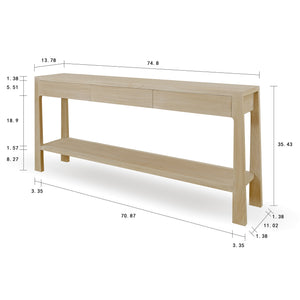 Lilys Lily Casa Vein Matched Three Drawers Console Table White Wash 9040-W