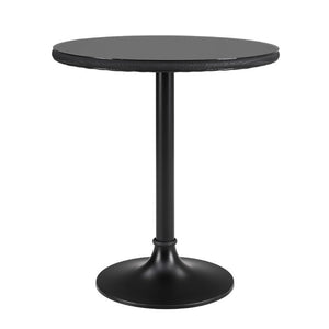 EuroStyle Erlend Outdoor Glass Top Bistro Table with Mesh Panel and Cast Iron Base 90402BLK-KIT
