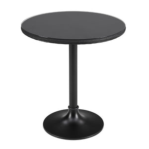 EuroStyle Erlend Outdoor Glass Top Bistro Table with Mesh Panel and Cast Iron Base 90402BLK-KIT
