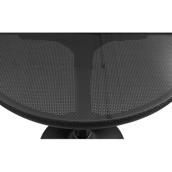 EuroStyle Erlend Outdoor Glass Top Bistro Table with Mesh Panel and Cast Iron Base 90402BLK-KIT