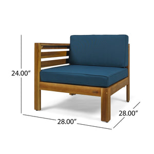 English Elm Cambridge Acacia Wood Outdoor L Shaped Sectional Sofa Set with Teak Finish Patio 63705.00DT