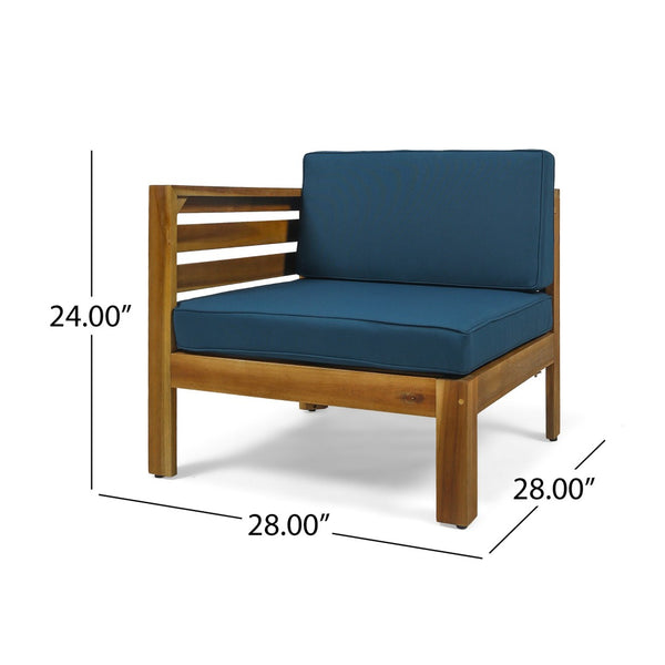 English Elm Cambridge Acacia Wood Outdoor L Shaped Sectional Sofa Set with Teak Finish Patio 63705.00DT