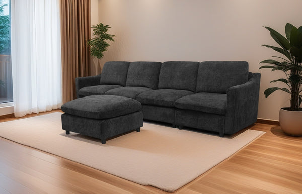 English Elm Modern Oversized Deep Seat Sectional Sofa with Reversible Chaise, Plush Loop Yarn, Memory Foam Comfort W1183S00012