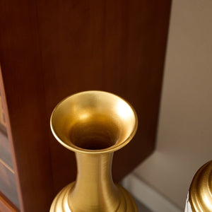 English Elm Floor Modern Metal Vase Set Of 3 – Luxe White With Gold Accents For Stylish Home Décor & Elegance W2796P255600