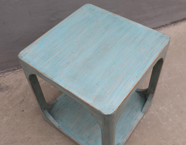 Lilys Peking Ming Side Table Weathered Soft Aqua Wash 9041