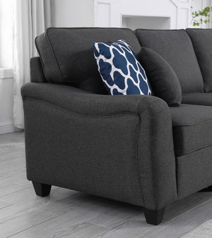 English Elm Luce 8 Piece Modular Sectional with Ottoman in Low Profile Linen for Open Living B2749S00092