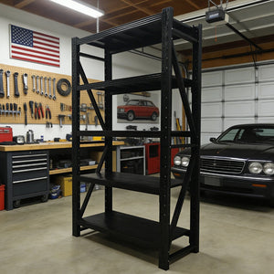 English Elm Five-tier Steel Garage Shelving Unit with Adjustable Levels and 1800 Lb Total Capacity W3752S00025