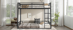 English Elm Metal Full Xl Over Queen Bunk Bed - Space-Saving Design For Teens & Adults, Durable, Noise-Free, No Box Spring! W1580S00141