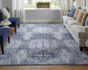 Feizy Rugs Gaspar Modern Bohemian Distressed Rug - Stunning Abstract Designs, Durable & Stain Resistant For Every Home Blue,Gray,Taupe Polypropylene,Polyester 7873834flblslgp18