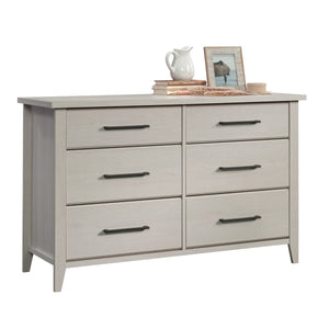 English Elm Dresser, Stylish White Storage Solution With Six Drawers, Smooth-Glide Metal Runners, Versatile Design B356P402643