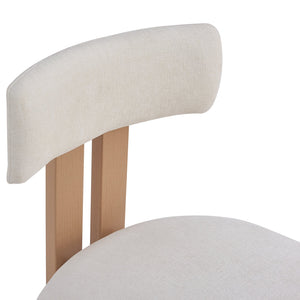 English Elm Christopher Knight Home® - 26.5'' Stylish Round Stools with Low Back - Comfortable Upholstered Seats, Walnut Base, Metal Frame Natural+White N780P236628N