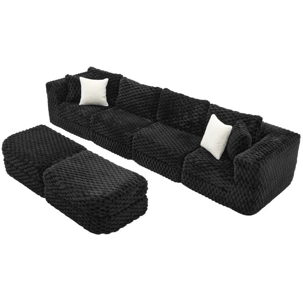 English Elm Swivel Barrel Accent Chair Chenille Tufted Round Club Seat for Living Room Lounge Black N719S002360B