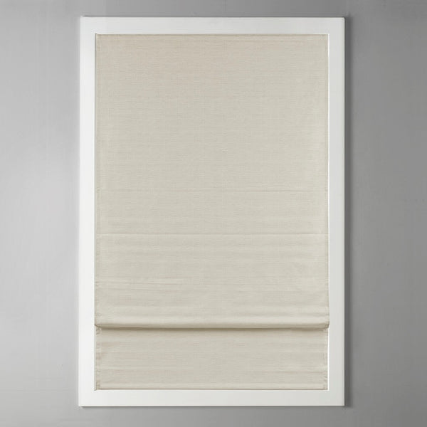 English Elm Printed Faux Silk Room Darkening Cordless Roman Shade with Thermal Foam Backing, OEKO-TEX Certified Elegance Ivory 6.36 L x 11.42 W x 7.48 H B03598304