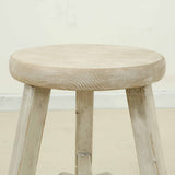 Lilys Elm Round Stool Weathered White Wash 90450110