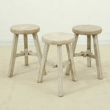 Lilys Elm Round Stool Weathered White Wash 90450110